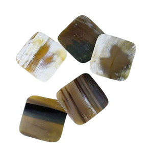 Sets of 4 Square Shape <b>White</b> Color Table Top Horn <b>Coaster</b> Home Hotels Wedding Party Occasion Horn Stone <b>Coasters</b> - Product Image 4