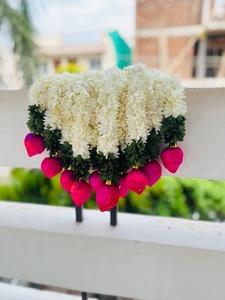 Sola Wood Jasmine Garland with Lotus Flower Wall Hanging Home Decor Artificial Flower Decoration for Wedding Mehndi Haldi Decor - Product Image 2