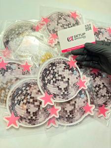 Nouvelles pinces à cils magnétiques en acrylique durable pour extensions de cils, avec motifs boule disco, tuiles personnalisées, fleurs et ovales, disponibles - Product Image 5