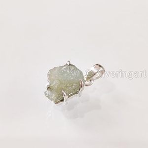 Colgante de Plata de Ley 925 con Piedra Preciosa de Aguamarina Natural, Regalo de Navidad, Joyería Hecha a Mano - Product Image 5