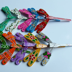 Coloré peint bambou libellule Animal fait à la main écologique vietnamien artisanat jouet Souvenir cadeau fabriqué au Vietnam - Product Image 1