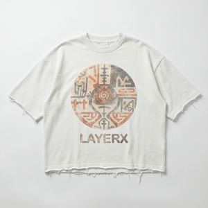 Camiseta Corta de Corte Cuadrado para Hombre, 100% Algodón Pesado, Estilo Desgastado Personalizado con Gráficos en 3D, Dobladillo sin Rematar, Estilo Urbano, Alta Calidad, Alto Gramaje - Product Image 1