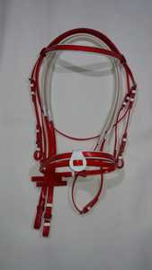 Brida para Caballo Rub International, de Cuero Rojo, con Bocado Cómodo, Flexible, de Alta Calidad, Personalizable, Modelo 7860B - Product Image 3