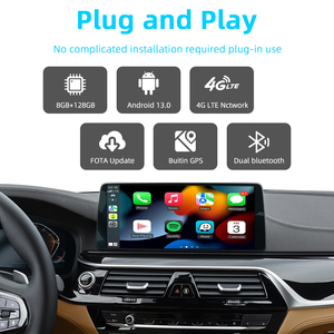 Boîte <span class=keywords><strong>TV</strong></span> AI sans fil <span class=keywords><strong>Apple</strong></span> CarPlay Android Auto 8+128 Go Système Android 13 Interface multimédia pour BMW NBT EVO Retrofit - Product Image 2