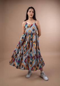 Vestido de verano único, vestido MIDI sin mangas, regalo de Ropa Étnica de algodón para ella, estilo bohemio informal - Product Image 4