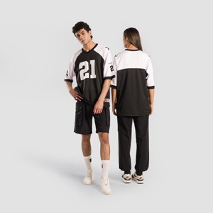 Victory 0021 Jersey Breathable Lightweight Polyester Cotton Shirts Shorts Size XL <b>Black</b> Number Sublimation Printed Techniques - Product Image 1