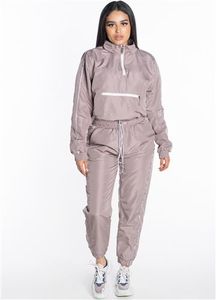 Haut classement personnalisé coupe-vent ensemble printemps automne à manches longues veste deux couleurs tissu moyen Long femmes coupe-vent ensemble Packs - Product Image 6