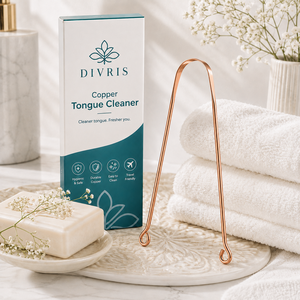 ที่ทำความสะอาดลิ้นรูปตัวยูสองด้าน Divris Copper - ใช้ซ้ำได้ เป็นมิตรกับสิ่งแวดล้อม พกพาสะดวก ออกแบบตามหลักสรีรศาสตร์ อุปกรณ์สุขอนามัยช่องปากสำหรับใช้ในชีวิตประจำวัน - Product Image 4