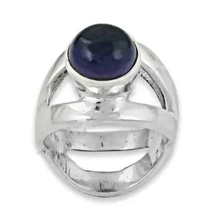 925 Silver Cluster <b>Ring</b> Blue Gemstone Oval Cut Fine Jewelry for Women Rhodium Plated Statement Design Elegant Inlay Technology - Product Image 3