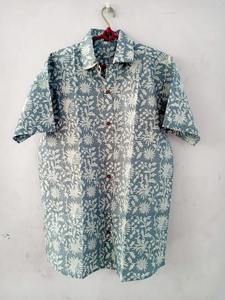 Camisa estampada de algodón de alta calidad para hombre, diseño de estampado de bloque de manga corta de verano, vestido estampado de bloque de mano indio paquistaní - Product Image 3