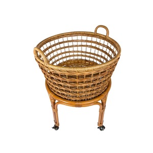 <b>Wicker</b> Rolling <b>Laundry</b> <b>Basket</b> with Handles Handmade Storage <b>Basket</b> Wholesale eco-friendly Made in Viet Nam - Product Image 3