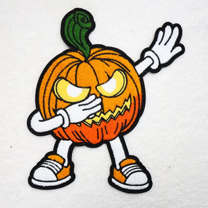 Wholesale Custom <b>Christmas</b> Chenille Patches <b>Large</b> Logo Embroidery Sew on Cute Pumpkin Shape Chenille Patches for Clothing - Product Image 1