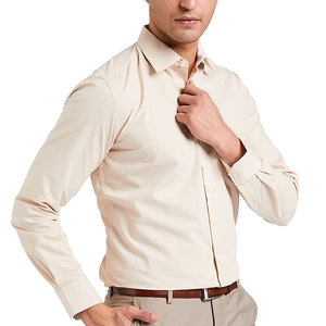 Chemise habillée de bureau formelle pour homme en coton 100% respirant, manches longues, bouton unique, grande taille pour la saison d'automne, vente en gros - Product Image 2