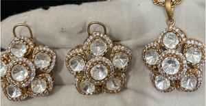 Conjunto de cadena de eslabones de estilo Polki chapado en oro de latón, joyería de moda, collar Artificial, joyería de moda - Product Image 2