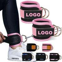 Sangle de cheville en néoprène GAF en promotion avec anneau en D, réglable, pour le soutien de la cheville en salle de sport et pour machine à câbles