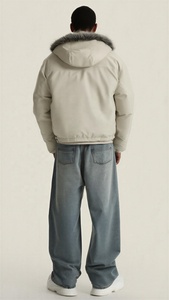 Chaquetas para hombre, nueva llegada, chaqueta de cuero con decoración de piel, chaqueta acolchada de invierno para hombre, la más vendida, chaqueta personalizada para hombre - Product Image 3
