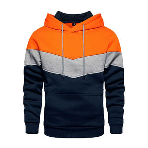 Nouvelle mode hommes à capuche à manches longues Streetwear homme contraste couleurs cordon ample décontracté sweat pull à capuche 2025 - Product Image 4