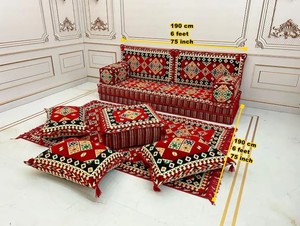 Juegos completos de sofá de piso árabe para sala de estar-190cm/6 pies/75 pulgadas-1 Juego de 11 piezas-Fundas + esponja - Product Image 3
