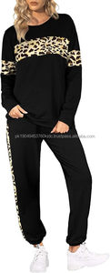 womens Cotton Sweatshirt & Joggers Tracksuit Set <b>Hip</b>-Hop Streetwear Hood Trousers with flare sweat pant - Product Image 2