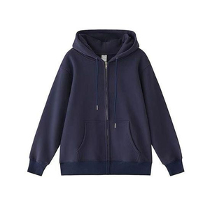 Fermeture éclair haute qualité coton goutte épaule grande taille Streetwear sweats à capuche vêtements solides à capuche avec thermique Logo personnalisé homme sweats à capuche - Product Image 4