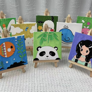 Mikaian 10x10cm peinture par numéros <span class=keywords><strong>dessin</strong></span> animé animal pour enfants art peinture <span class=keywords><strong>à</strong></span> l'huile miniature <span class=keywords><strong>toile</strong></span> et jeu de coloriage - Product Image 3