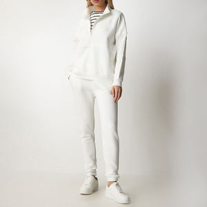 Conjunto Deportivo Informal de Alta Calidad para Mujer, Sudadera con Capucha Transpirable de Felpa Francesa Personalizada, Pantalones Deportivos Acampanados, Ecológico - Product Image 2