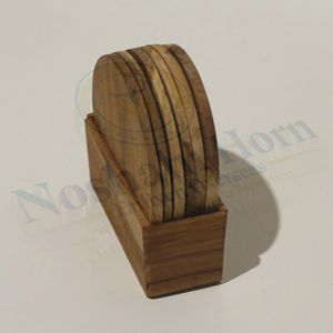 ชุดถาดรองแก้วทำจากไม้ธรรมชาติ100% ทรงกลมสำหรับเครื่องดื่มไอเดียของขวัญอุ่นๆงานฝีมือแมกนีเซีย - Product Image 3