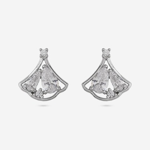 92.5 Sterling <b>Silver</b> <b>Stud</b> <b>Earrings</b> for Wedding Party Engagement Gifts-Number Pattern - Product Image 4