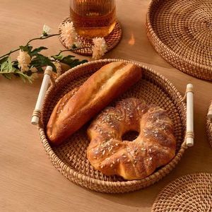 Plateau de service en rotin en osier de bambou naturel de haute qualité pour ustensiles de cuisine accessoires de maison et artisanat de décoration - Product Image 2