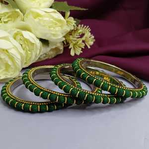 Bijoux traditionnels indiens perlés fausse perle mariée mariage Bracelet jonc artisanal bijoux de mode pour femmes, vert - Product Image 2