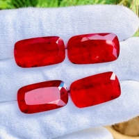 Rouge Mozambique Shade Ruby Natural Ruby Doublet Coussin Forme Cut Stone Loose Gemstone Calibrated Stone Size For Making Jewelry.