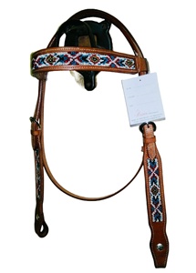 Tête de bêteau en cuir de qualité supérieure, très vendue, avec perles, pour l'équitation, à prix abordable - Product Image 6