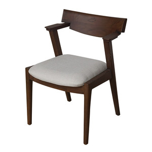 Japandi Modern <strong>Design</strong> Dining Chair Full Teak Wood with Upholstered Seat for Home Cafe or Villas - Product Image 1
