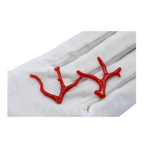 Par de palos de Coral rojo italiano Natural en forma de Coral pulido en bruto Precio de mayorista de calidad rara - Product Image 1