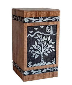 Urnas de cremación de madera hechas a mano modernas al por mayor urnas de entierro funerario decorativas para hombre y mujer a bajo precio - Product Image 2