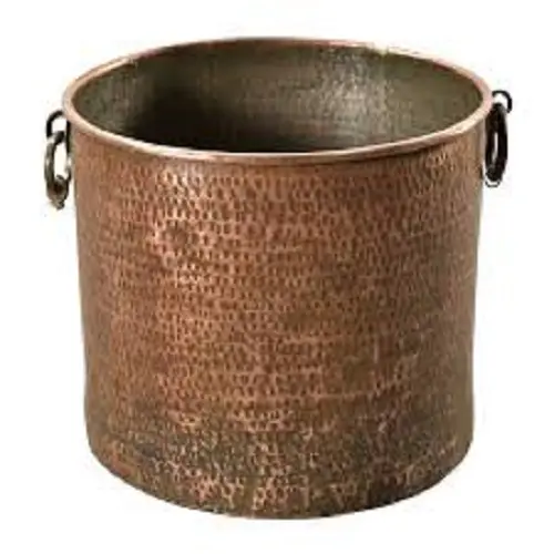 Metal Planter Copper Good Looking Metal Planter for Garden Round Hammered Copper Excellent Hammered Designed