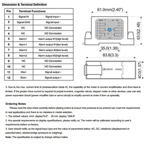 Módulo de pantalla digital montado en riel DIN35 con LED, conversión de señal de 4-20mA, aislamiento, amplificador, precisión 0.2%. - Product Image 5