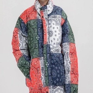 Best Quality Dyed Cotton Filled All Over Printed Bubble <b>Coat</b> Custom Winter Bandana Padded Jacket Unisex - Product Image 4