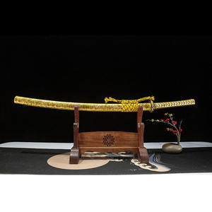 Коллекционный цельный самурайский меч ручной работы Longquan, золотой, для косплея, реквизит, подарок для мужчин, оптом - Product Image 2