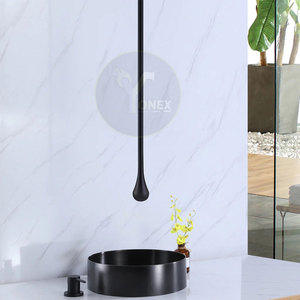 Mitigeur de plafond encastré au design moderne noir mat pour salle de bain - Product Image 3