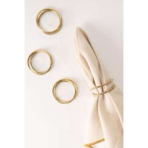 Ronds de serviette en laiton de style ferme rustique avec une finition mate antique pour des dîners décontractés et élégants et de style vintage - Product Image 5