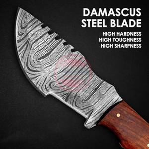 มีดติดตามดามัสกัสทำด้วยมือพร้อมปลอกหนัง - Product Image 6