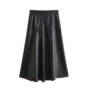 Nouveauté, jupes en cuir à taille naturelle, couleur unie, sexy, tendance, vente chaude, meilleur design, jupes vintage pour femmes - Product Image 2