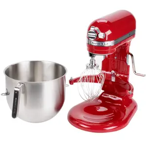 Brand New 100% Authentic Kitchen-Aid KSM8990ER Red 8 Qt. Bowl Lift Countertop Mixer with Standard Accessories 120V 1 3/10 hp
