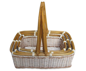 Set of 3 Handwoven Rattan Decorative <b>Storage</b> Baskets with Handles for <b>Home</b> <b>Organization</b> - Product Image 1