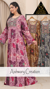 Abaya Traditionnelle Modeste pour Femmes Musulmanes avec Motif Floral, Taille Naturelle, Manches Longues et Incrustation Délicate de Perles pour le Bal de Promo - Product Image 2