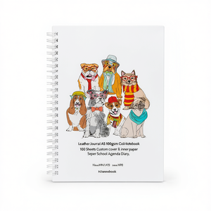 Diario de Cuero A5, Cuaderno Encuadernado en Espiral de 100gsm, 100 Hojas, Cubierta y Papel Interior Personalizados, Agenda Escolar - Product Image 2