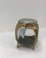 Les mieux notés meilleure vente dernière conception boîte en verre bordure en laiton biseauté verre stockage bijoux anneau et boucle d'oreille souvenir boîte Antique