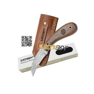CUSTOM HECHO A MANO Manual Damasco Skinner Cuchillo Mango de madera Rosa 7 "Funda de cuero Regalo de caza Alto carbono 1095 + 15N20 CE - Product Image 1