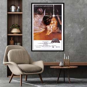 Star Wars 'A' <b>Poster</b> Style-American Black <b>Frame</b> Paper Material for Wall Use - Product Image 1
